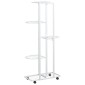 vidaXL Βάση Λουλουδιών 5 Επιπέδων με Ρόδες 83x25x103,5 εκ Λευκή Σίδερο