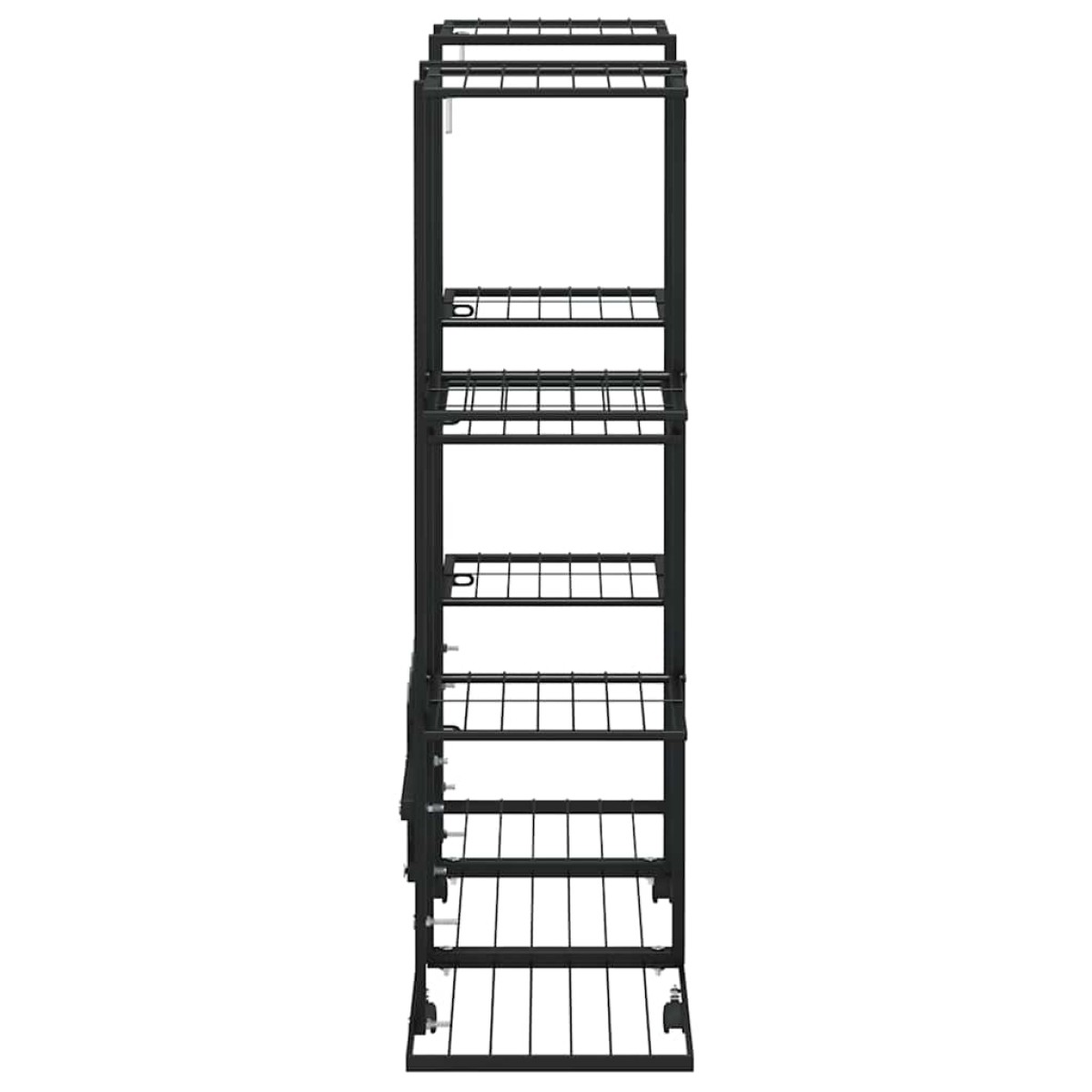 vidaXL Βάση Λουλουδιών με Ρόδες 94,5 x 24,5 x 91,5 εκ. Μαύρη Σιδερένια