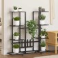 vidaXL Βάση Λουλουδιών με Ρόδες 94,5 x 24,5 x 91,5 εκ. Μαύρη Σιδερένια