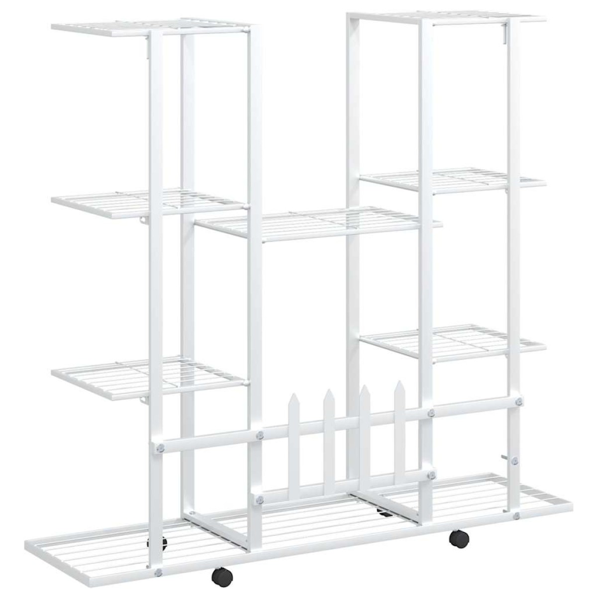 vidaXL Βάση Λουλουδιών με Ρόδες 94,5 x 24,5 x 91,5 εκ. Λευκή Σιδερένια