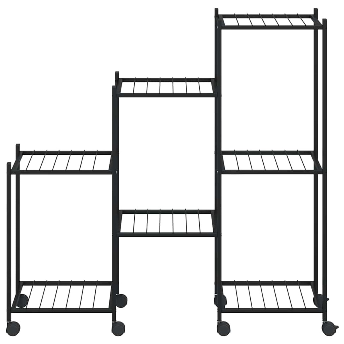 vidaXL Βάση Λουλουδιών με Ρόδες 83 x 25 x 83,5 εκ. Μαύρη Σιδερένια