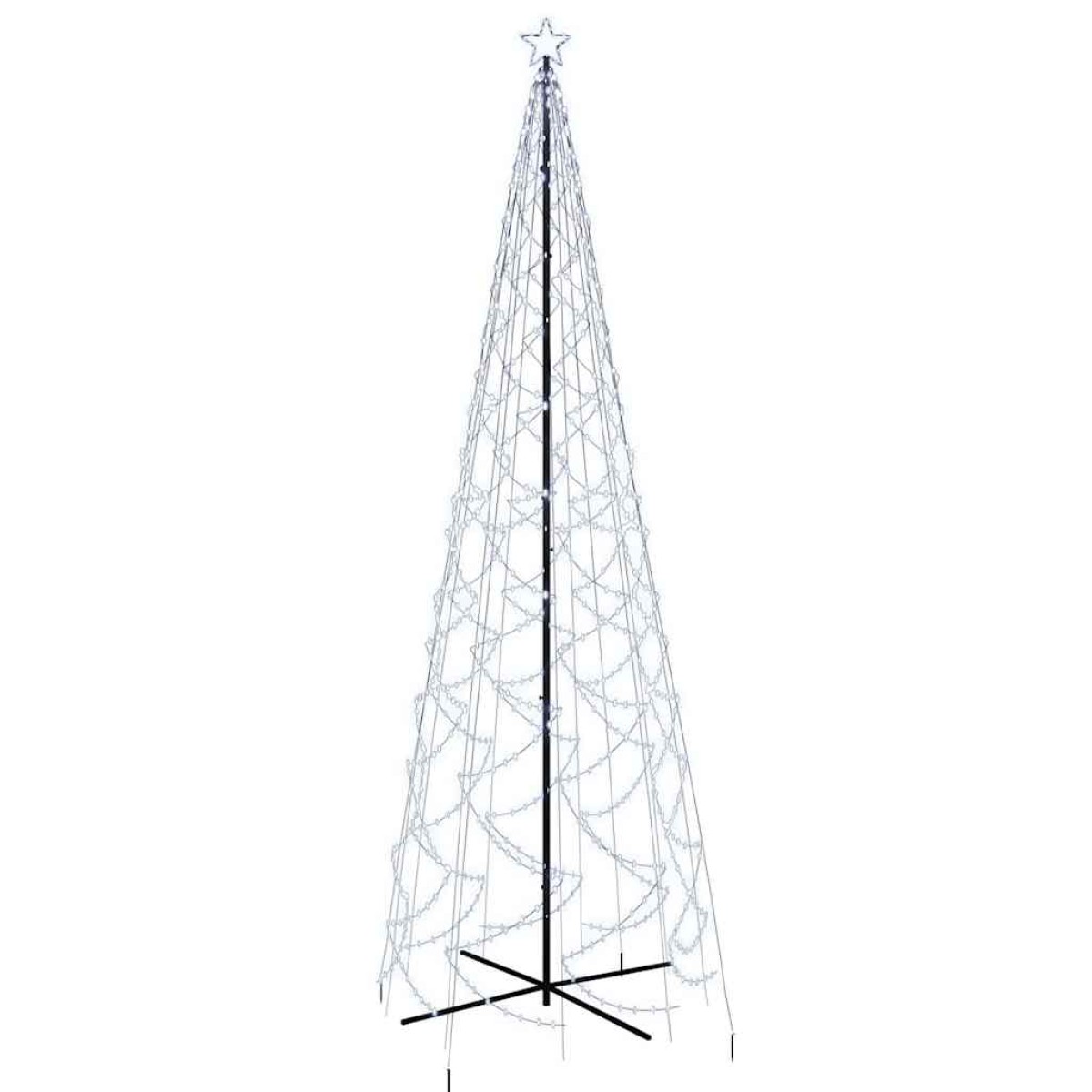 vidaXL Χριστουγεννιάτικο Δέντρο Κώνος 1400 LED Ψυχρό Λευκό 160x500 εκ.