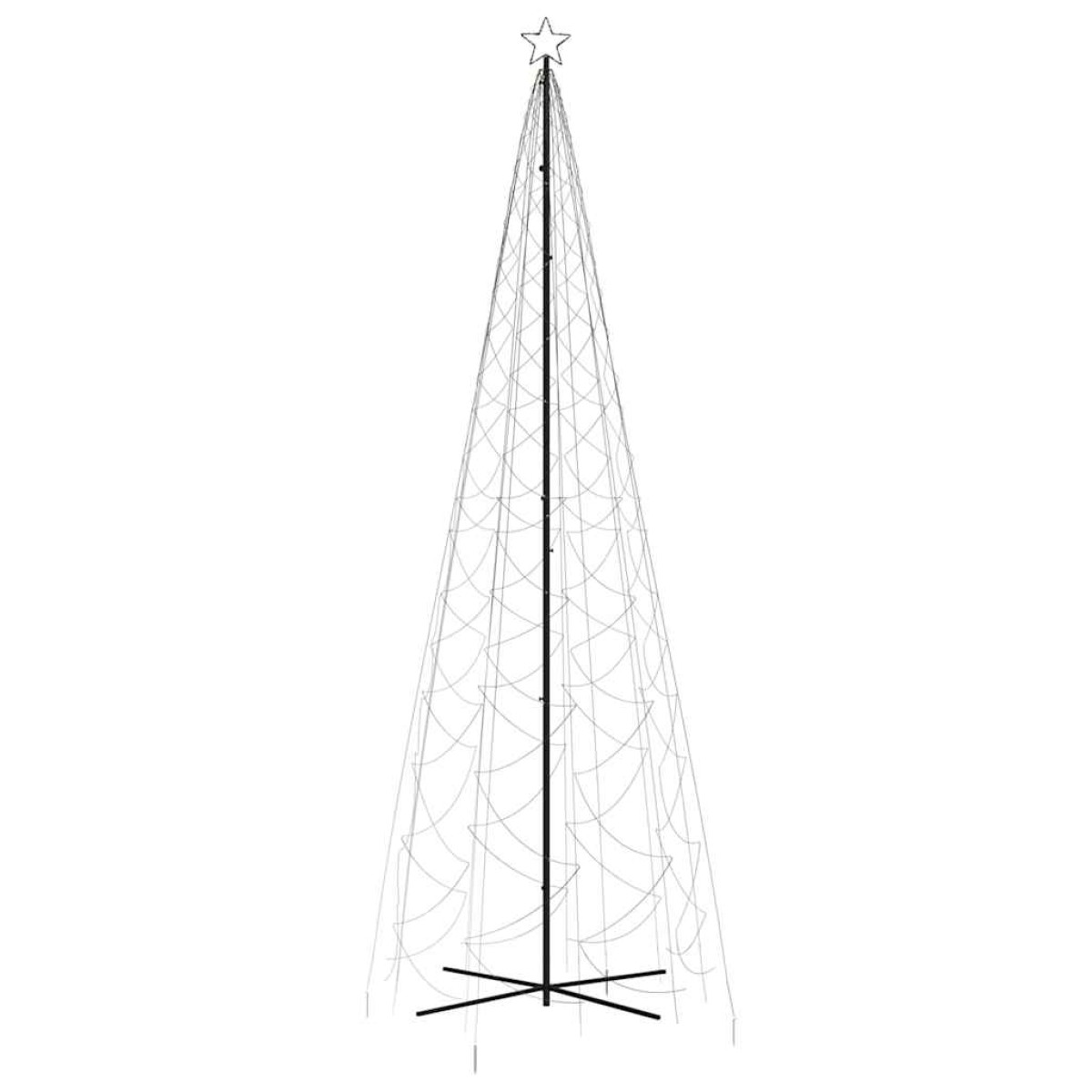vidaXL Χριστουγεννιάτικο Δέντρο Κώνος 1400 LED Θερμό Λευκό 160x500 εκ.