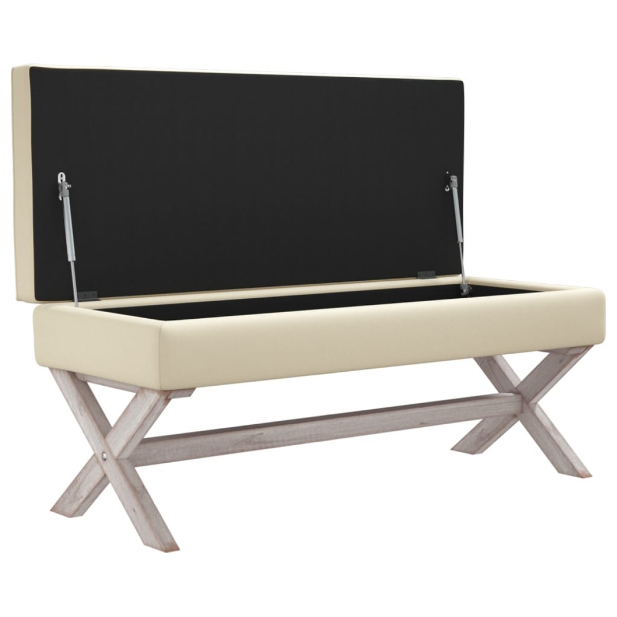 vidaXL Πάγκος Αποθήκευσης Μπεζ 110 x 45 x 49 εκ. Λινός