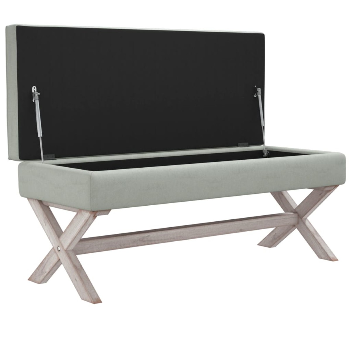vidaXL Σκαμπό Αποθήκευσης Ανοιχτό Γκρι 110 x 45 x 49 εκ. Βελούδινο