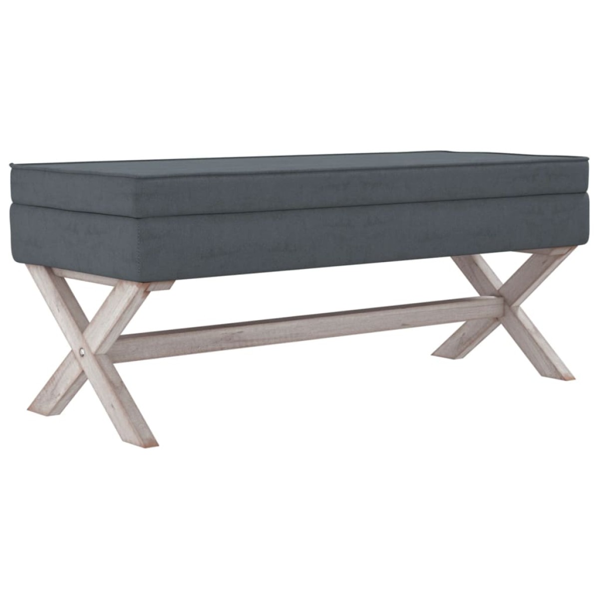 vidaXL Σκαμπό Αποθήκευσης Σκούρο Γκρι 110 x 45 x 49 εκ. Βελούδινο