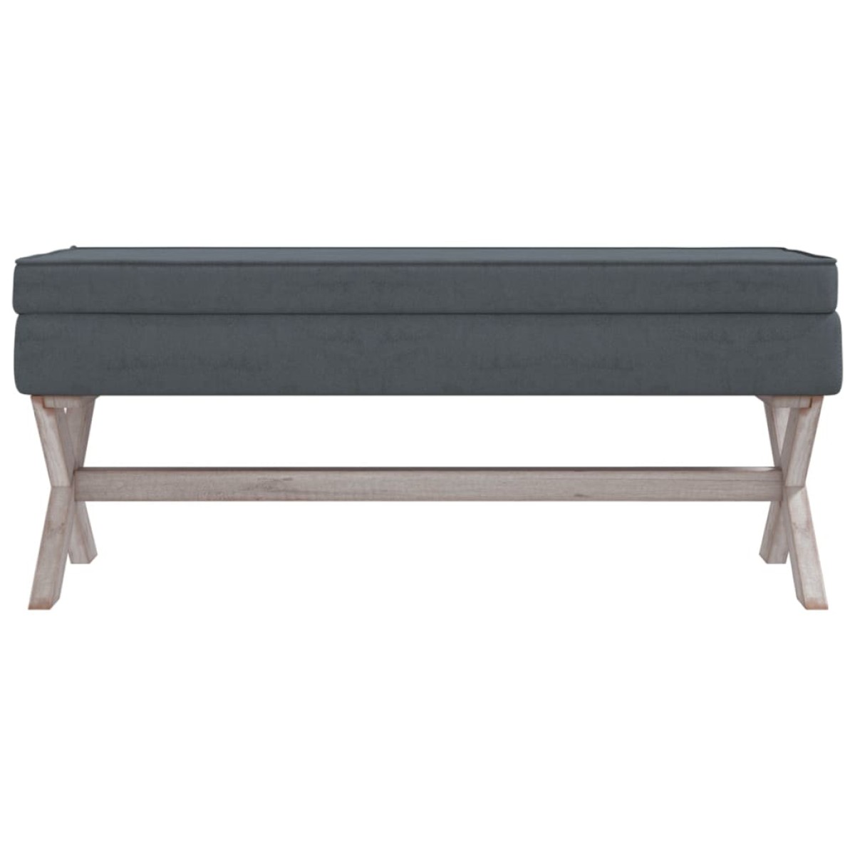 vidaXL Σκαμπό Αποθήκευσης Σκούρο Γκρι 110 x 45 x 49 εκ. Βελούδινο