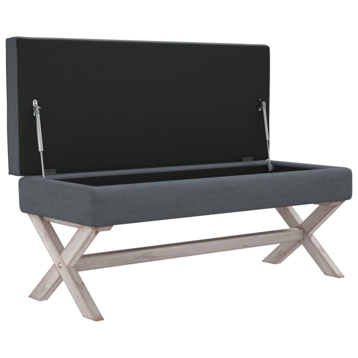 vidaXL Σκαμπό Αποθήκευσης Σκούρο Γκρι 110 x 45 x 49 εκ. Βελούδινο