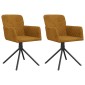 vidaXL Καρέκλες Τραπεζαρίας Περιστρεφόμενες 2 τεμ. Καφέ Βελούδινες