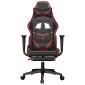 vidaXL Καρέκλα Gaming Μασάζ Υποπόδιο Μαύρο/Μπορντό από Συνθετικό Δέρμα