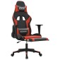 vidaXL Καρέκλα Gaming Μασάζ Υποπόδιο Μαύρο/Πράσινο από Συνθετικό Δέρμα