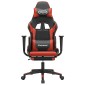 vidaXL Καρέκλα Gaming Μασάζ Υποπόδιο Μαύρο/Πράσινο από Συνθετικό Δέρμα