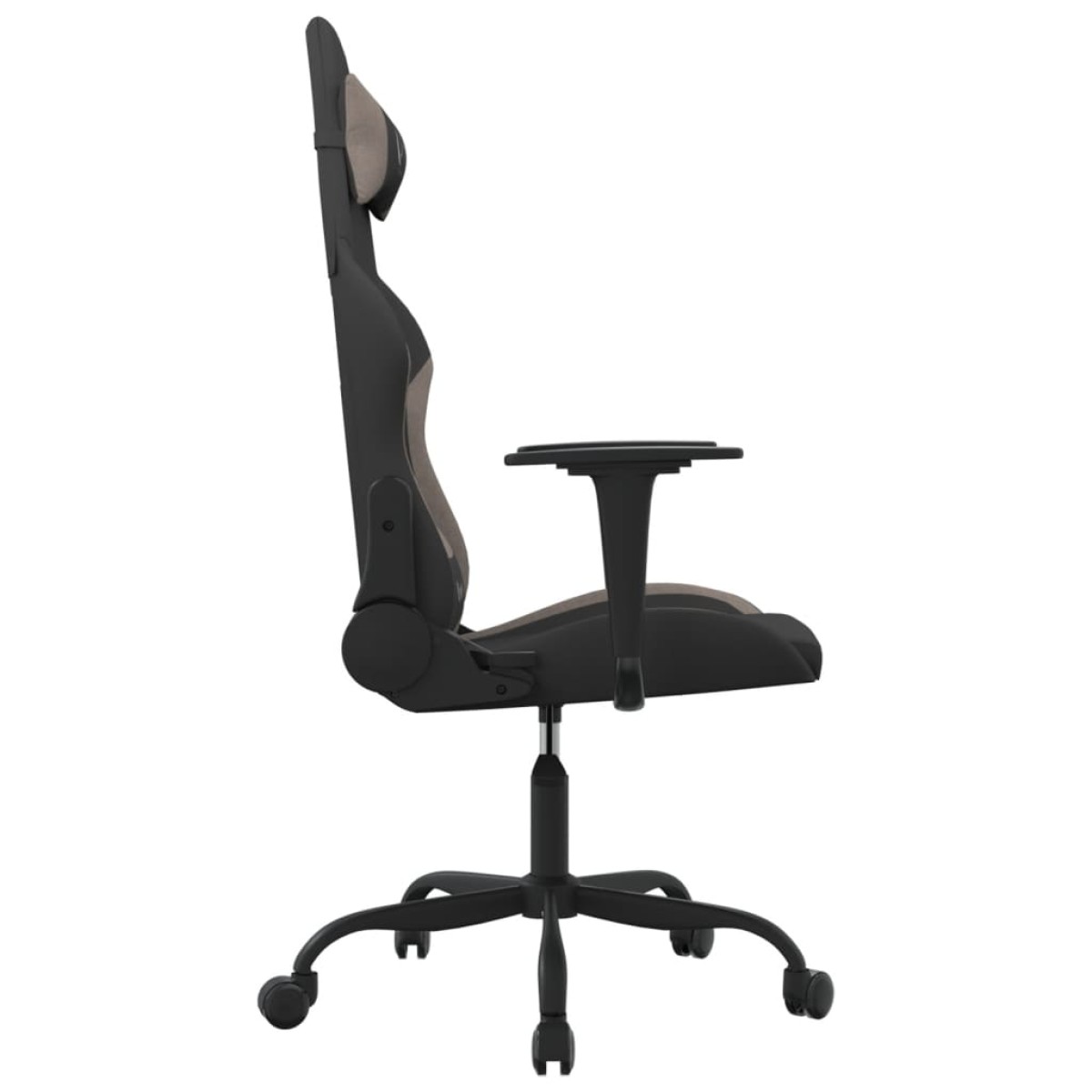 vidaXL Καρέκλα Μασάζ Gaming Μαύρη και Taupe Υφασμάτινη