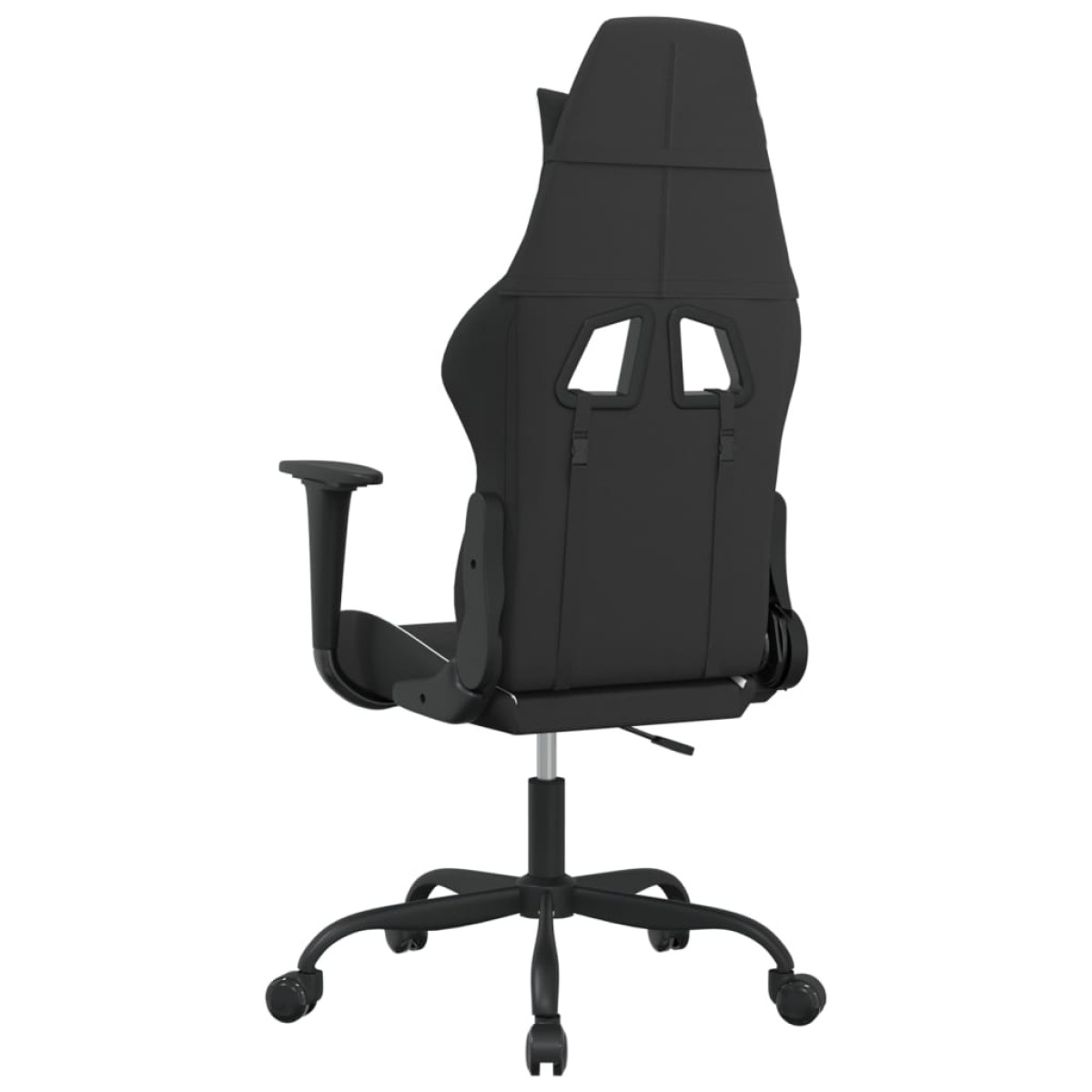 vidaXL Καρέκλα Μασάζ Gaming Μαύρη και Λευκή Υφασμάτινη