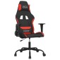 vidaXL Καρέκλα Μασάζ Gaming Μαύρη και Κόκκινη Υφασμάτινη