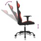 vidaXL Καρέκλα Μασάζ Gaming Μαύρη και Κόκκινη Υφασμάτινη