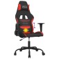 vidaXL Καρέκλα Μασάζ Gaming Μαύρη και Κόκκινη Υφασμάτινη
