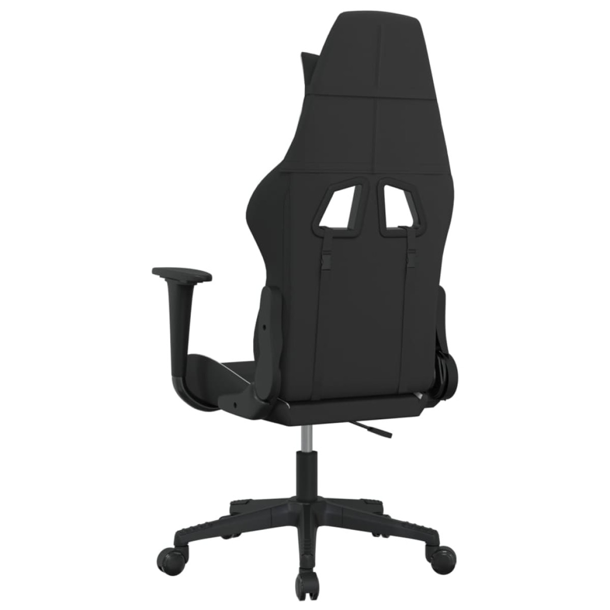 vidaXL Καρέκλα Μασάζ Gaming Μαύρη και Λευκή Υφασμάτινη