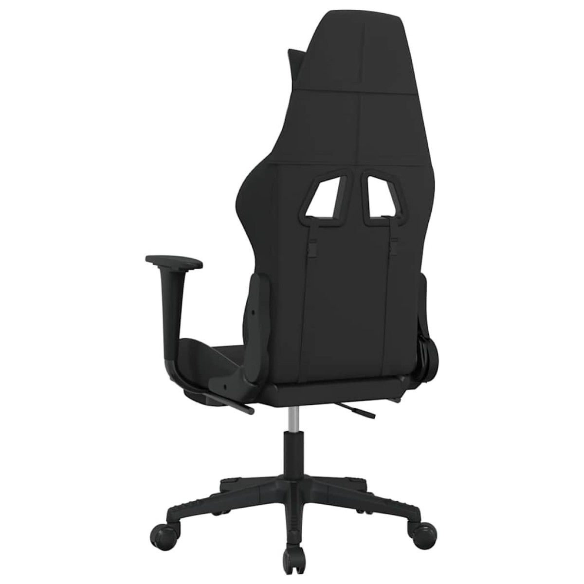 vidaXL Καρέκλα Gaming Μασάζ Υποπόδιο Μαύρη/Αν. Γκρι Ύφασμα με Υποπόδιο