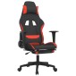 vidaXL Καρέκλα Μασάζ Gaming Μαύρο και Κόκκινη Ύφασμα με Υποπόδιο