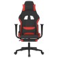 vidaXL Καρέκλα Μασάζ Gaming Μαύρο και Κόκκινη Ύφασμα με Υποπόδιο
