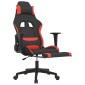 vidaXL Καρέκλα Μασάζ Gaming Μαύρο και Κόκκινη Ύφασμα με Υποπόδιο