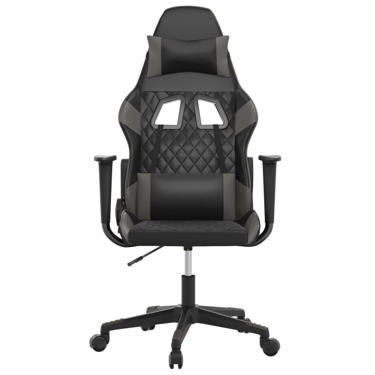 vidaXL Καρέκλα Gaming Μασάζ Μαύρο/Γκρι από Συνθετικό Δέρμα