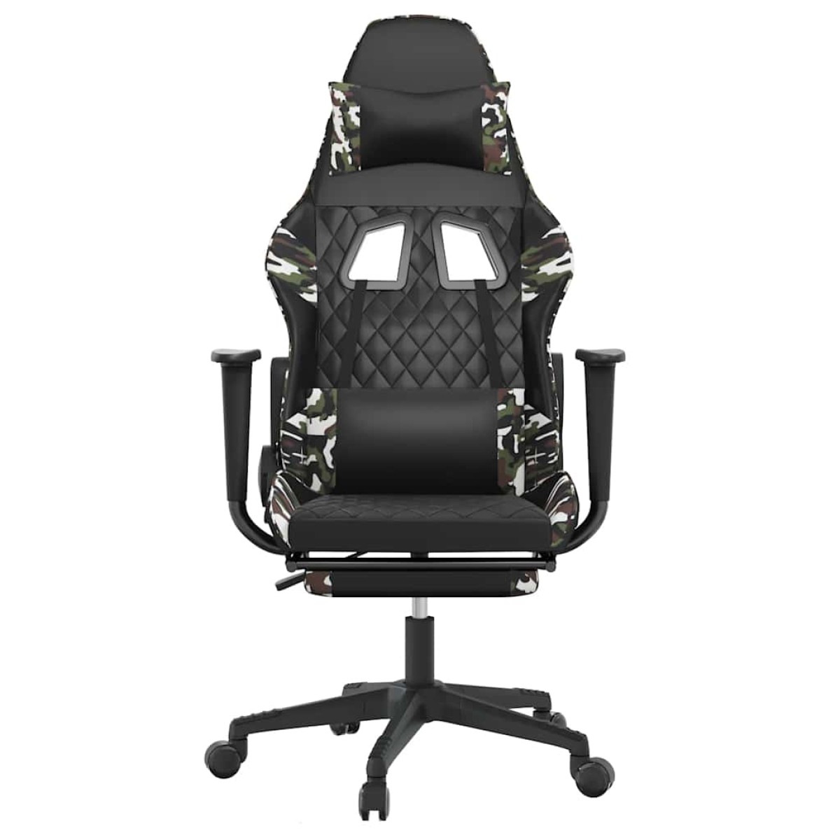 vidaXL Καρέκλα Gaming Μασάζ Υποπόδιο Μαύρος Παραλλαγή Συνθετικό Δέρμα