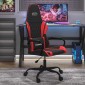 vidaXL Καρέκλα Gaming Μασάζ Μαύρο/Κόκκινο από Συνθετικό Δέρμα