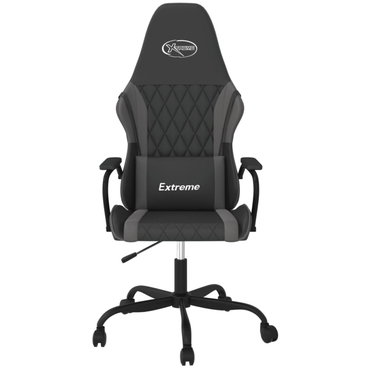 vidaXL Καρέκλα Gaming Μασάζ Μαύρο/Γκρι από Συνθετικό Δέρμα