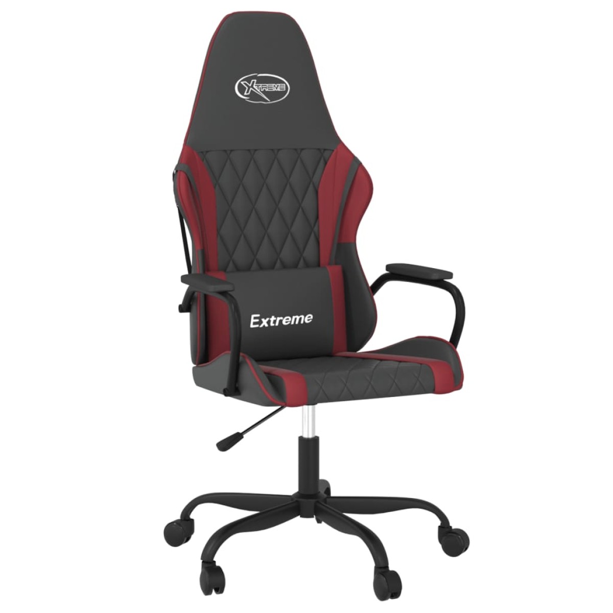 vidaXL Καρέκλα Gaming Μασάζ Μαύρο/μπορντό από Συνθετικό Δέρμα