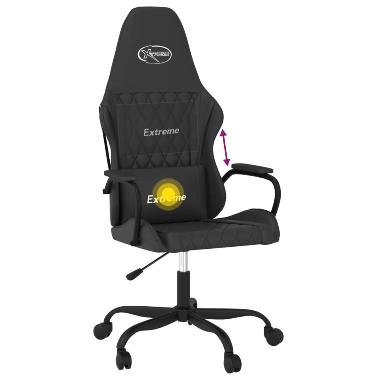 vidaXL Καρέκλα Gaming Μασάζ Μαύρη από Συνθετικό Δέρμα