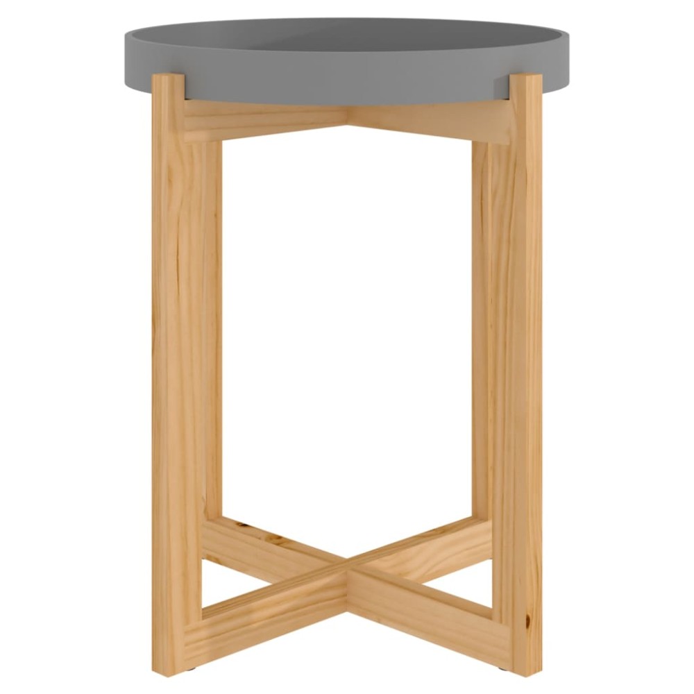 vidaXL Τραπεζάκι Σαλονιού Γκρι 41x41x48,5 εκ. Επεξ. Ξύλο&Μασίφ Πεύκο