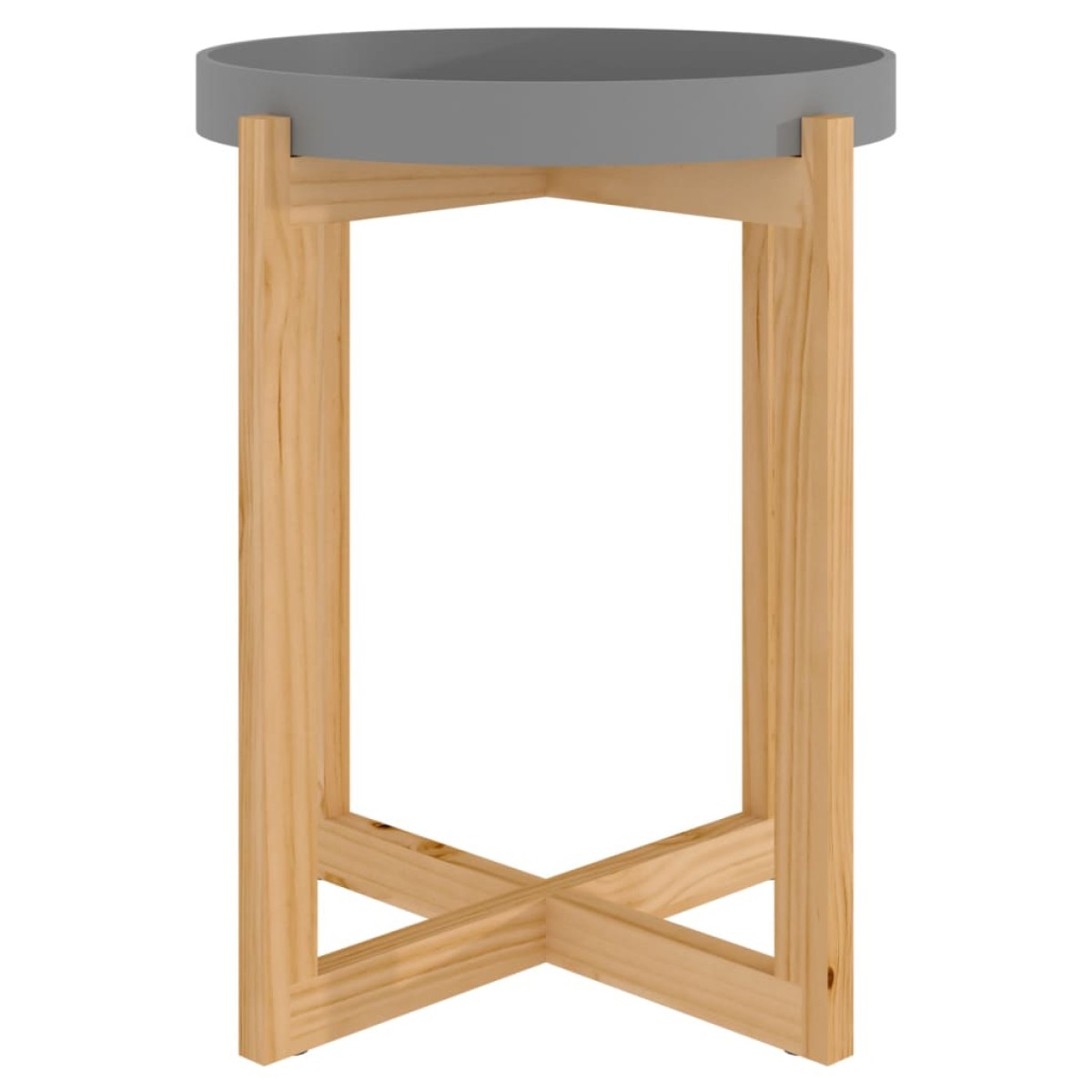 vidaXL Τραπεζάκι Σαλονιού Γκρι 41x41x48,5 εκ. Επεξ. Ξύλο&Μασίφ Πεύκο