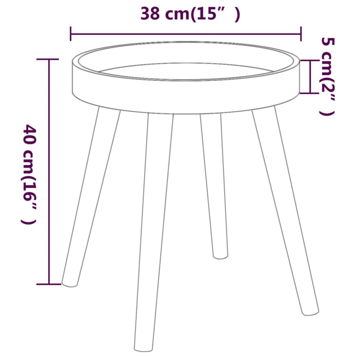 vidaXL Βοηθητικό Τραπέζι Γκρι 38x38x40 εκ. Επεξ. Ξύλο & Μασίφ Πεύκο