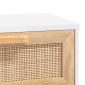 vidaXL Τραπέζι Κονσόλα Λευκό 80x30x75 εκ. Μασίφ Πεύκο & Φυσικό Ρατάν