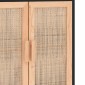 vidaXL Ντουλάπι Μαύρο 60 x 30 x 70 εκ. από Μασίφ Πεύκο & Φυσικό Ρατάν