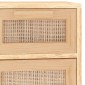 vidaXL Συρταριέρα Καφέ 60x30x75 εκ. Μασίφ Πεύκο & Φυσικό Ρατάν