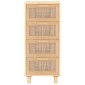 vidaXL Συρταριέρα Καφέ 40 x 30 x 90 εκ. Μασίφ Πεύκο & Φυσικό Ρατάν