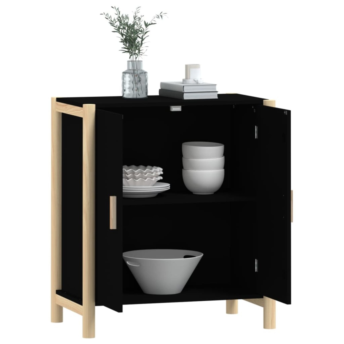 vidaXL Ντουλάπι Μαύρο 62 x 38 x 70 εκ. από Επεξεργασμένο Ξύλο