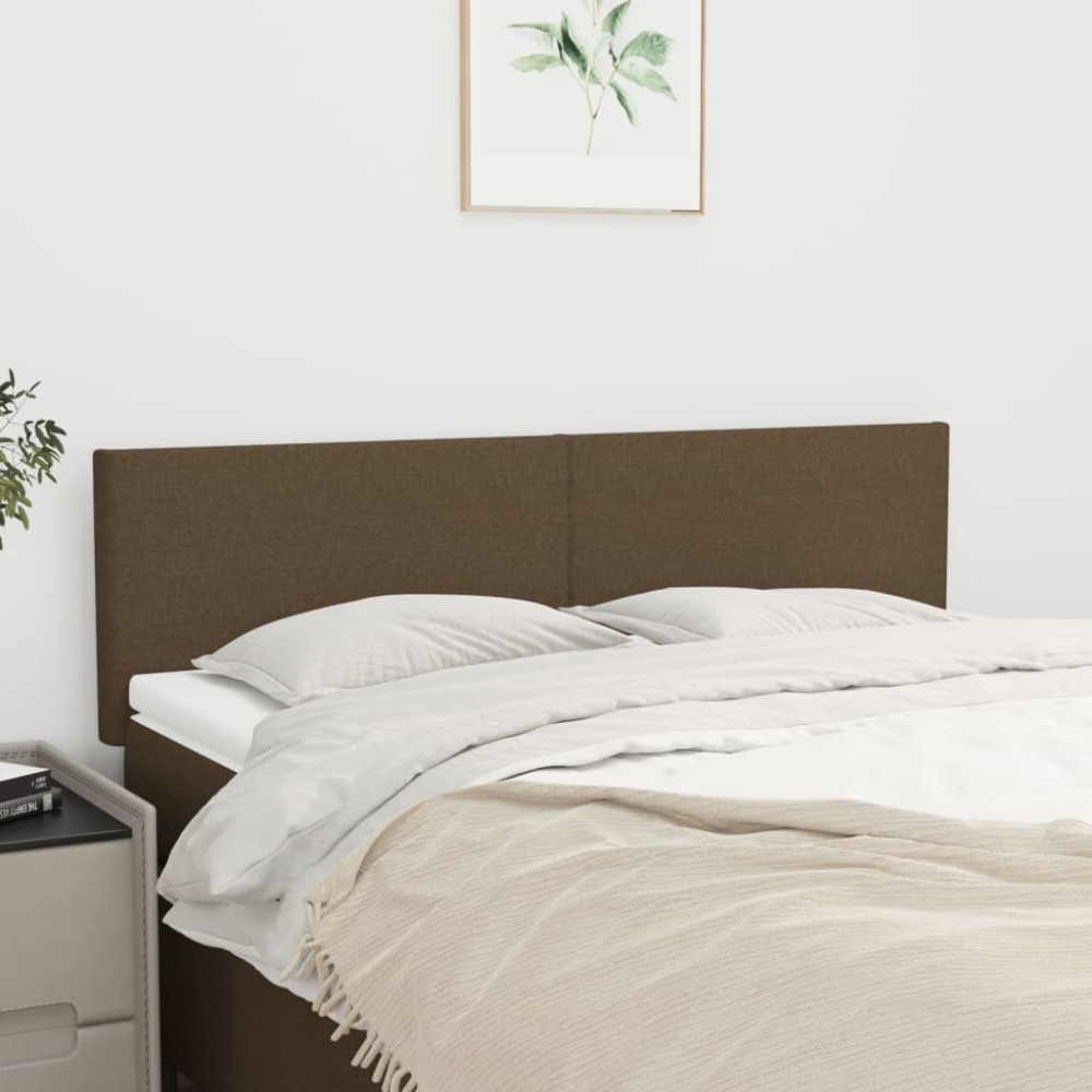 vidaXL Κεφαλάρια Σκ. Καφέ 144x5x78/88 εκ. Ύφασμα