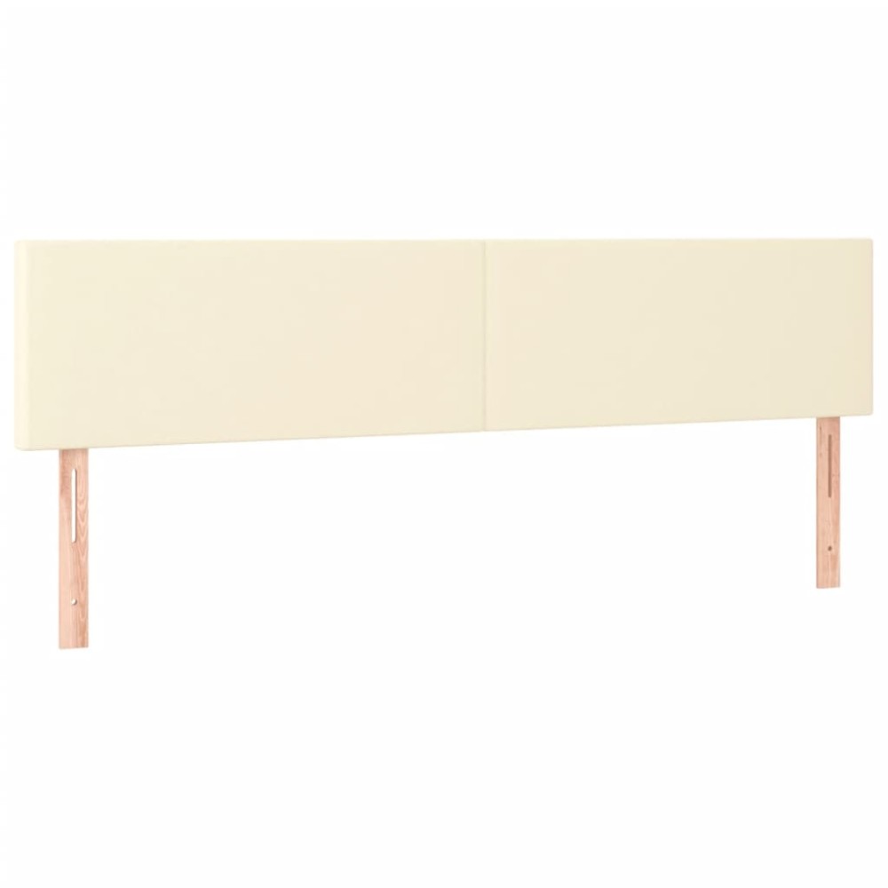 vidaXL Κεφαλάρια Κρεμ 200x5x78/88 εκ. από Συνθετικό Δέρμα
