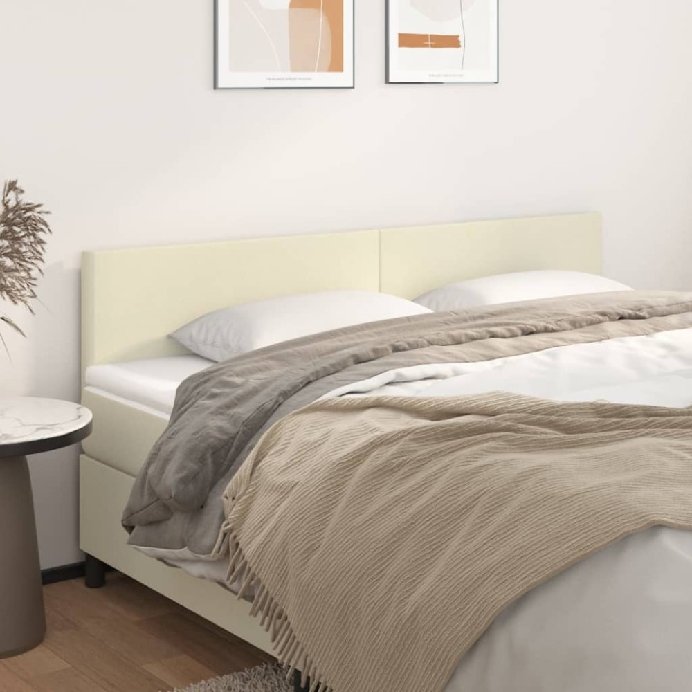 vidaXL Κεφαλάρια Κρεμ 200x5x78/88 εκ. από Συνθετικό Δέρμα