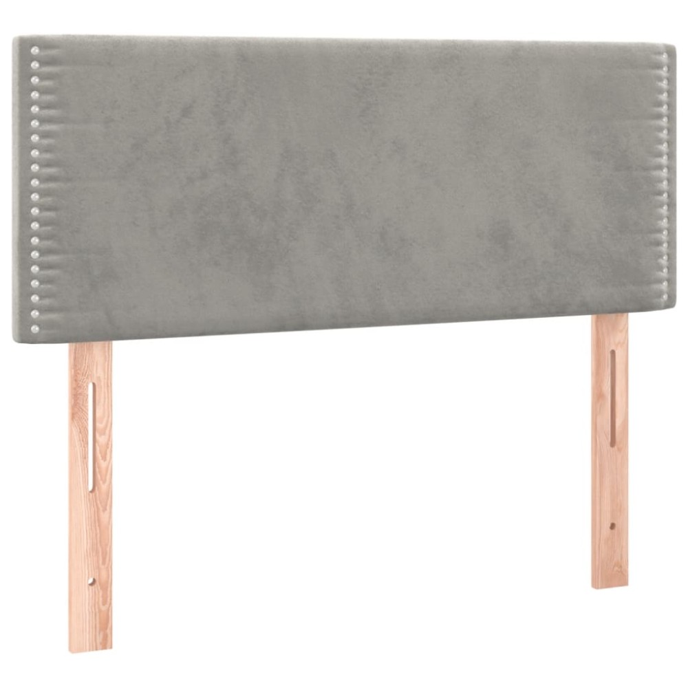 vidaXL Κεφαλάρι Κρεβατιού Ανοιχτό Γκρι 100x5x78/88 εκ. Βελούδινο