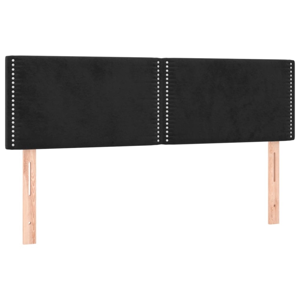 vidaXL Κεφαλάρια Μαύρα Βελούδινα 144x5x78/88 εκ.