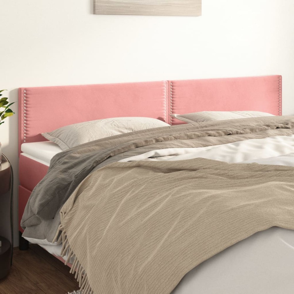 vidaXL Κεφαλάρια Ροζ Βελούδινα 160x5x78/88 εκ.