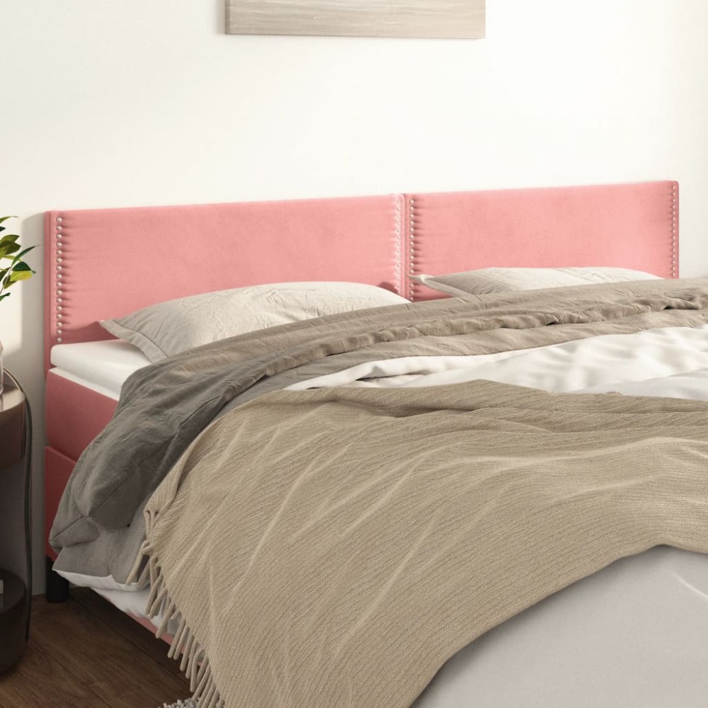 vidaXL Κεφαλάρια Ροζ Βελούδινα 180x5x78/88 εκ.