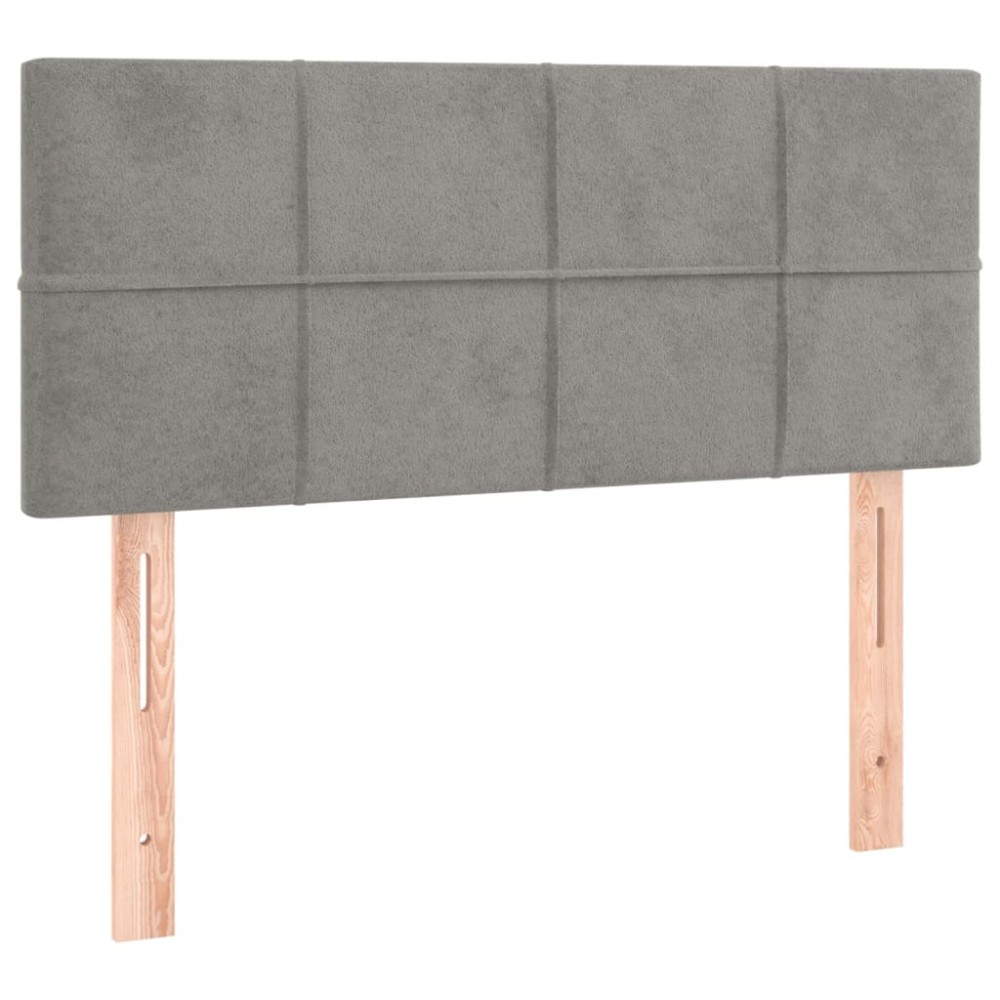vidaXL Κεφαλάρι Κρεβατιού Ανοιχτό Γκρι 100x5x78/88 εκ. Βελούδινο