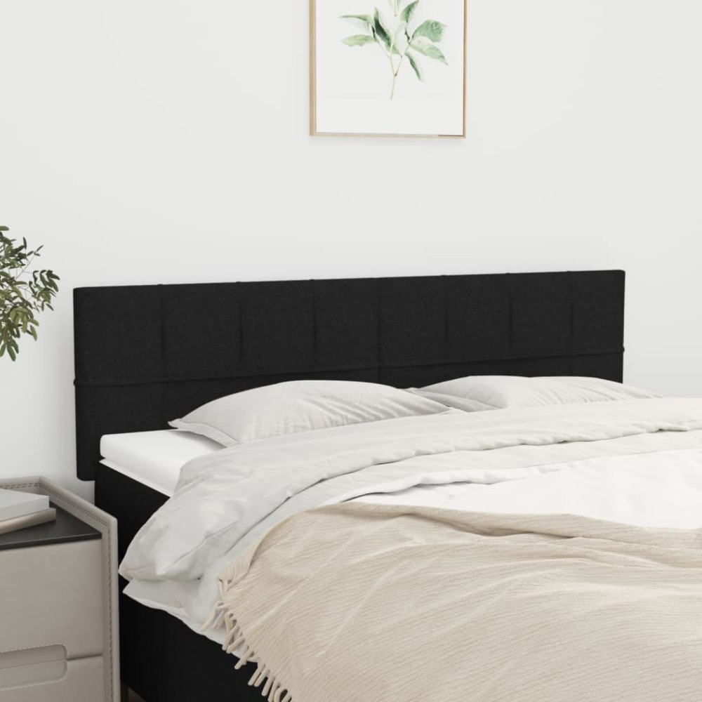 vidaXL Κεφαλάρια Μαύρα 144x5x78/88 εκ. Ύφασμα