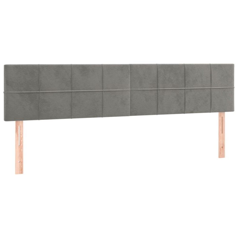 vidaXL Κεφαλάρια Αν. Γκρι Βελούδινα 160x5x78/88 εκ.